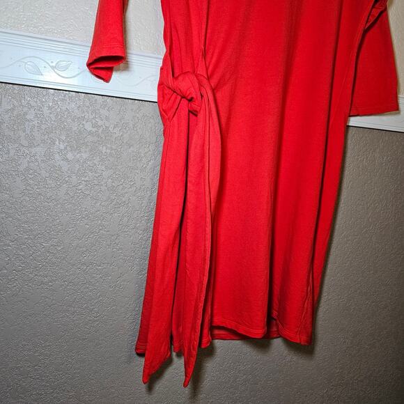 Tommy Bahama Womens Dress Tie Side Sleeved Preppy Summer Orange Large Midi Large - Picture 7 of 13